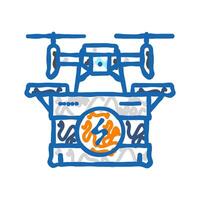 drone charging autonomous delivery icon doodle illustration vector