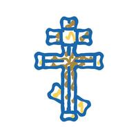 cross byzantine icon doodle illustration vector