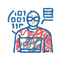 technician scientist worker icon doodle illustration vector