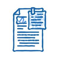 proofreading text technical writer icon doodle illustration vector