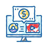 webinar monetization icon doodle illustration vector