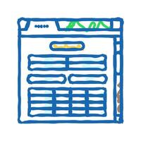 web form document paper icon doodle illustration vector