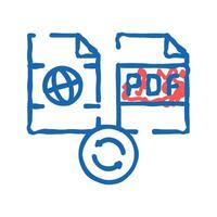 convert web site page to pdf file icon doodle illustration vector