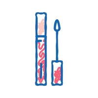 product for growth of eyelashes and eyebrows icon doodle illustration vector
