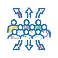 teamwork and partnership icon doodle illustration vector