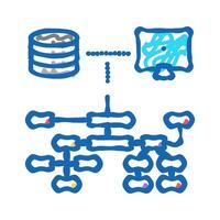 relational database icon doodle illustration vector