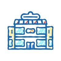 supermarket building color icon flat illustration vector