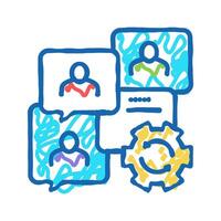 communication optimize icon doodle illustration vector