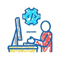 programmer coding and development icon doodle illustration vector