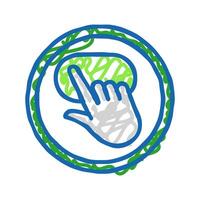 click and go app label product caution icon doodle illustration vector