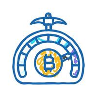 difficulty cryptocurrency mining icon doodle illustration vector