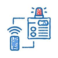 security system main panel icon doodle illustration vector