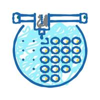 installing semiconductor on board icon doodle illustration vector