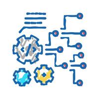 code and settings working process icon doodle illustration vector