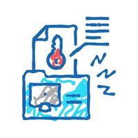 electronic key hacking icon doodle illustration vector