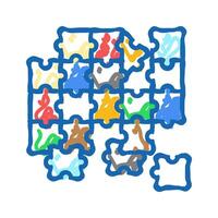 puzzle game board table icon doodle illustration vector