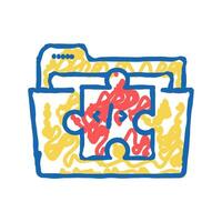 folder with program code files icon doodle illustration vector