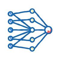 single layer neural network icon doodle illustration vector