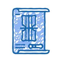 blueprint drafting mechanical engineer icon doodle illustration vector