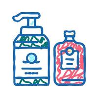 soap and lotion containers icon doodle illustration vector