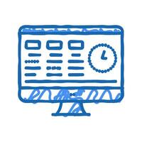 tasks on computer screen icon doodle illustration vector