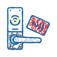 wireless data transfer nfc technology icon doodle illustration vector