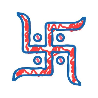 swastika hinduism icon doodle illustration
