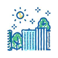ecologically clean city icon doodle illustration vector