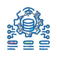 system integration business process icon doodle illustration vector