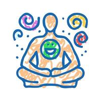 visualization meditation yoga icon doodle illustration vector