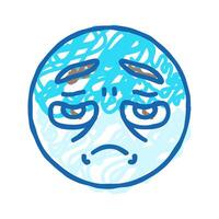 disappointed expression sad mood icon doodle illustration vector