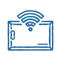 card with rfid technology wireless access icon doodle illustration vector