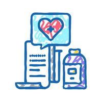getting medicines icon doodle illustration vector