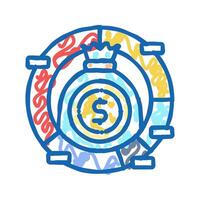 asset allocation financial advisor icon doodle illustration vector
