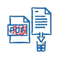 delete pdf file icon doodle illustration vector