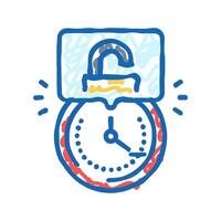 hacking time management icon doodle illustration vector