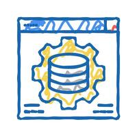 hardware solution digital processing icon doodle illustration vector