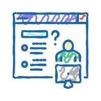 asking question for solve problem icon doodle illustration vector