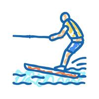 water skiing icon doodle illustration vector