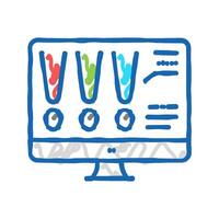choose color lighting on computer screen icon doodle illustration vector
