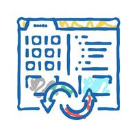 program code converter icon doodle illustration vector