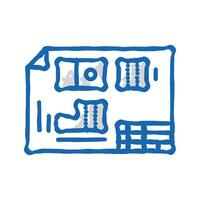 technical drawing mechanical engineer icon doodle illustration vector