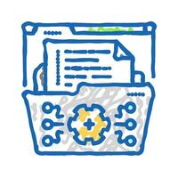 system documentation analyst icon doodle illustration vector