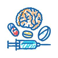 neuroinformatics neuroscience neurology icon doodle illustration vector
