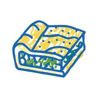 pie with spinach icon doodle illustration vector