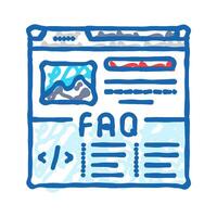 faq schema seo icon doodle illustration vector