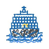 cargo transport vehicle icon doodle illustration vector