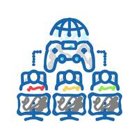 multiplayer games game development icon doodle illustration vector