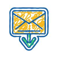 closed envelope message loading icon doodle illustration vector