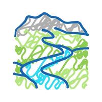 source of river icon doodle illustration vector